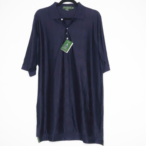 House‎ of Carrington Mens Polo Large Blue Pima Cotton Four Seasons Las Colinas - Picture 1 of 8